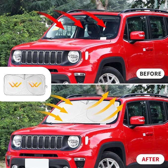 INSAUTO for Jeep Patriot Windshield Sun Shade for Jeep Renegade SUV 2015-2024 - Image 5