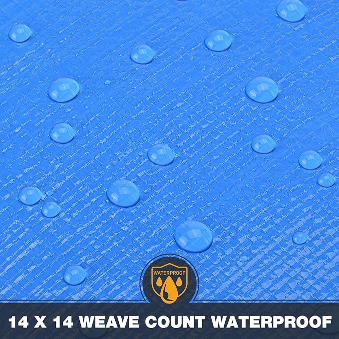 Tarp 8x10 Feet 14 Mil Heavy Duty Waterproof Tarp, Large Multipurpose Cover - Image 6