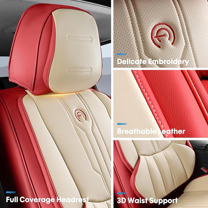 AOOG Car Seat Covers Full Set, Leather Seat Covers - Image 4