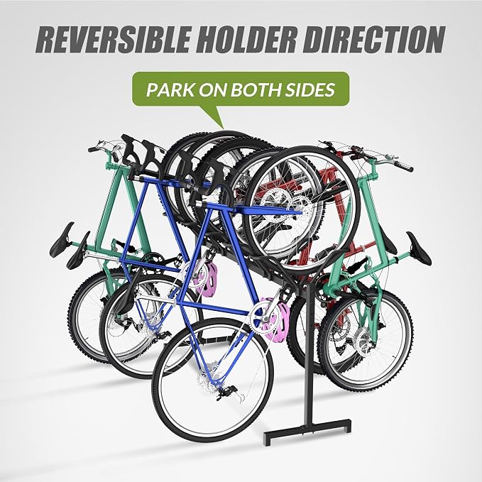 5 Bikes Floor Stand, Adjustable Bicycle Parking Rack - Image 4