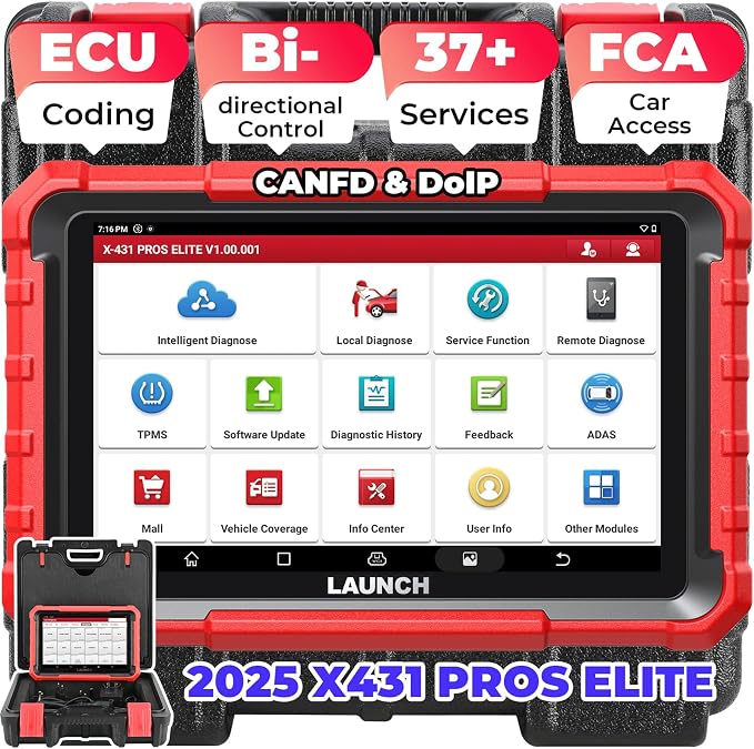 LAUNCH X431 PROS Elite Fully Functional Bidirectional Scan Tool, CANFD&DOIP by LAUNCH