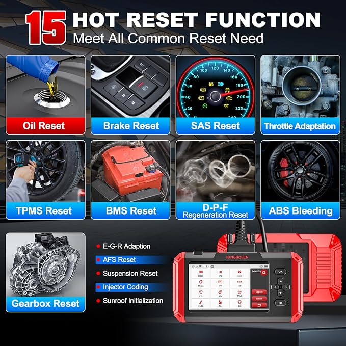 KINGBOLEN S800 OBD2 Scanner Diagnostic Tool, ABS SRS Engine at Automotriz Code - Image 3