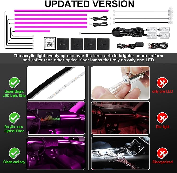 Acrylic Interior Car LED Strip Light - Image 7