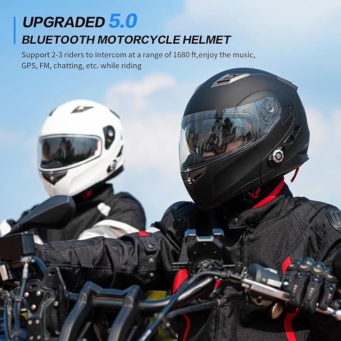 Motorcycle Helmet Bluetooth 5.0 Integrated New EPS FreedConn BM2-S Modular Flip - Image 2