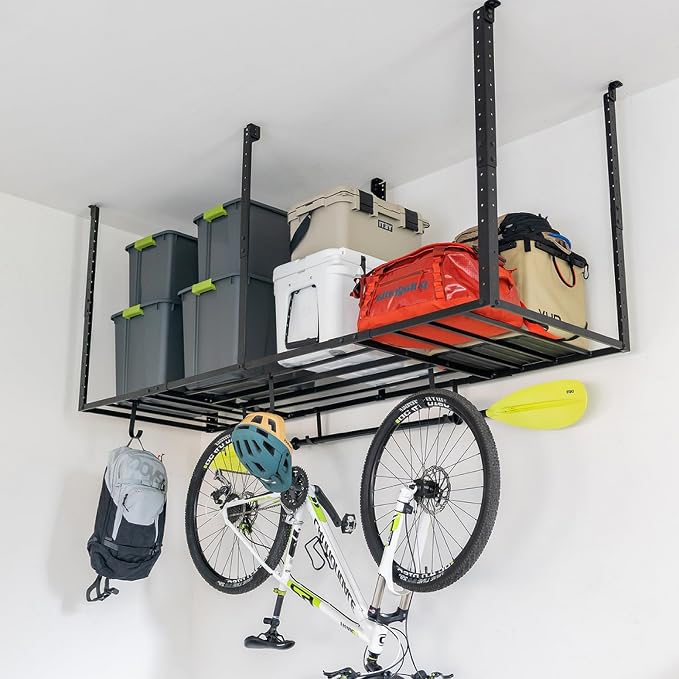 StoreYourBoard Heavy-Duty Ceiling Mounted Garage Shelving, Steel Overhead - Image 7
