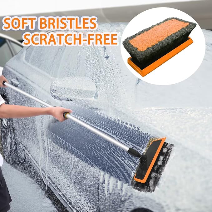 62'' Car Wash Brush with Long Handle, Soft Bristle Scratch-Free Car Wash - Image 3