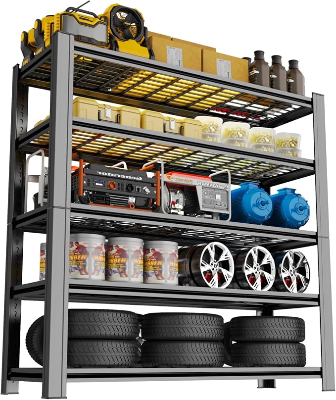 Garage Shelving, Heavy Duty 5-Tier Wire Shelving Unit by Notmise