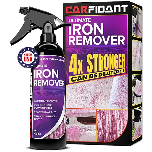 Iron Remover Car Detailing – Iron Decon Spray, Pulls Out Brake Dust, Rust & by Carfidant