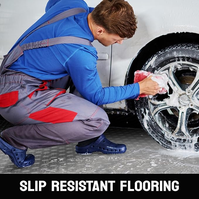 TUFFIOM 7.5 x 17 FT Garage Floor Mat, Thickened Diamond Plate PVC Garage Mats - Image 7