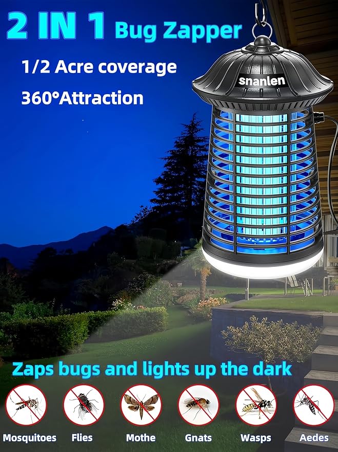 Bug Zapper Outdoor Indoor, 4200V Electric Mosquito Zapper Outdoor - Image 2