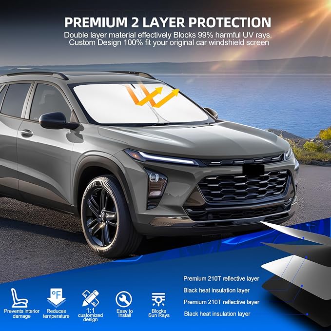 Windshield Sun Shade for Ch-evro-let/Chevy Trax 2024 2025 2026 Foldable - Image 3
