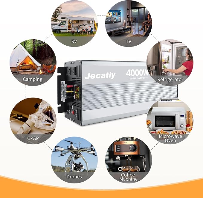 4000 Watt Pure Sine Wave Power Inverter DC 12V to 110V/120V AC Converter - Image 7