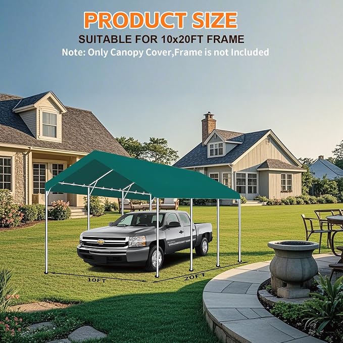 10'x20' Carport Replacement Top Canopy Cover - Image 2