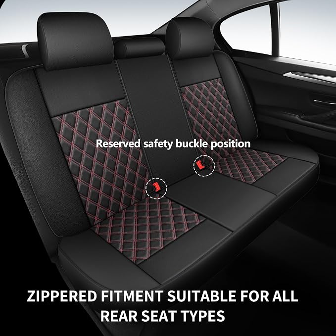 Car Seat Covers Full Set, Breathable and Waterproof Napa Leather Car Seat Cover - Image 9