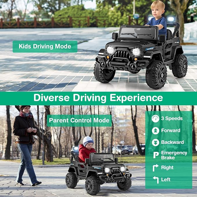 Costzon 12V Kids Ride on Truck Car, Electric Vehicle w/Remote Control, Threaded - Image 3