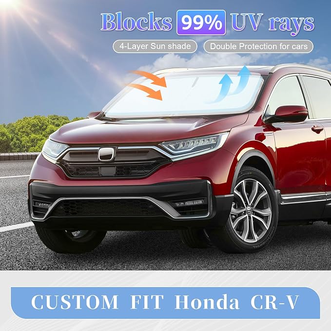 for Honda CR-V CRV 2017-2022 Sun Shade Sunshade Windshield Cover, 4-Layer Front - Image 2