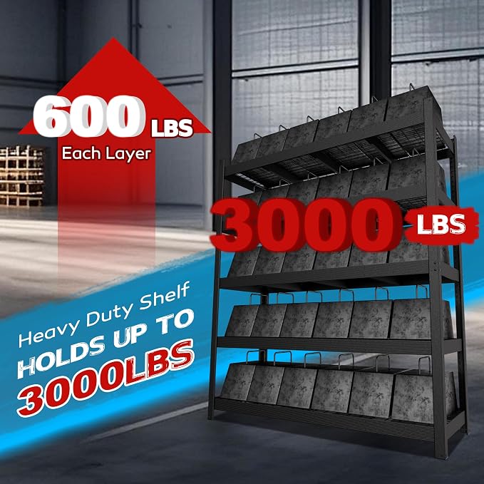 MUPATER 72.05” W × 24.02” D × 83.86” H, Heavy Duty Metal Storage Shelves - Image 5