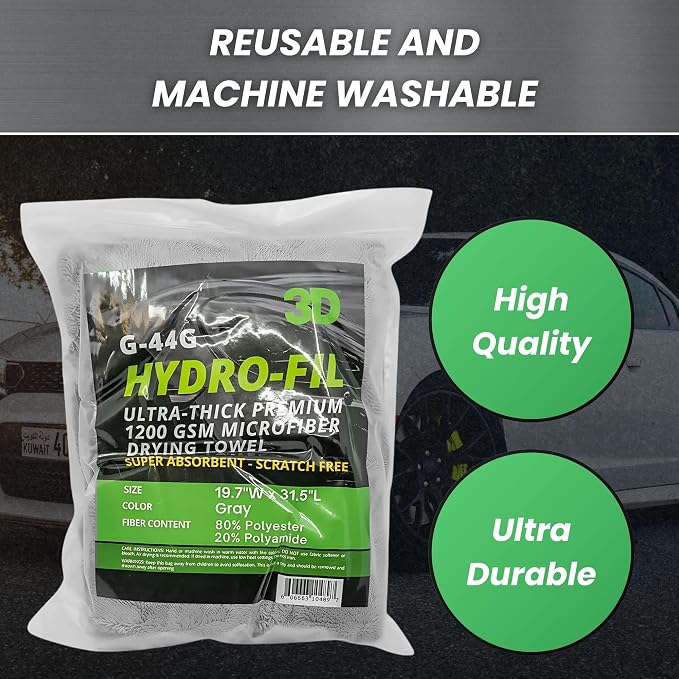 3D Hydro-FIL XL | Professional Grade Microfiber Towel | Extra Large 20” x 31.5” - Image 6