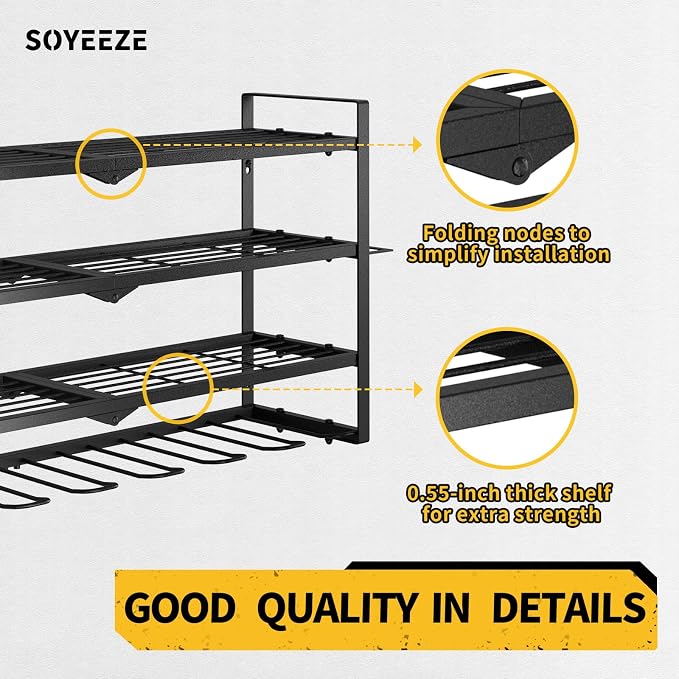 SOYEEZE Power Tool Organizer, Drill Holder Wall Mount, 4 Layers Tool Storage - Image 4