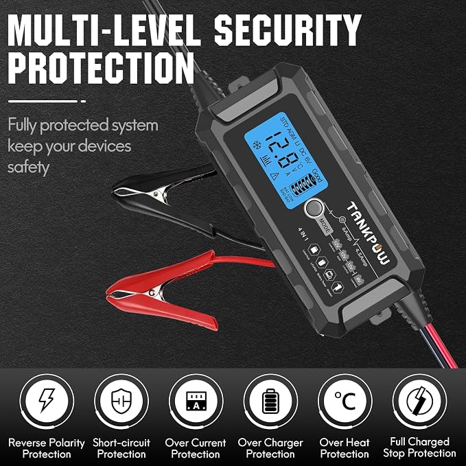 6-Amp Automotive Battery Charger, 6V and 12V Smart Car Battery Charger - Image 6