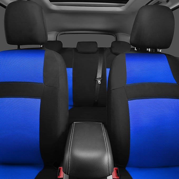 CAR PASS 3D Air Mesh Car Seat Covers Full Sets w/5mm Sponge, Steering Wheel - Image 3