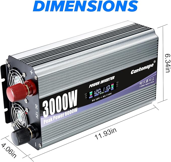 3000W Power Inverter 12V to 110V/120V DC to AC - Image 7