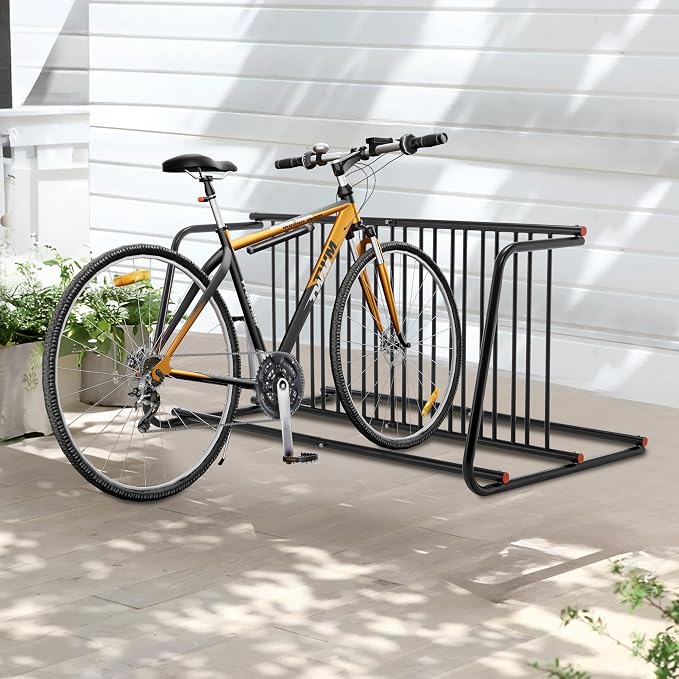 10-Bike Floor Bike Rack, 60” Dual-Sided Freestanding Steel Bike Stand - Image 8