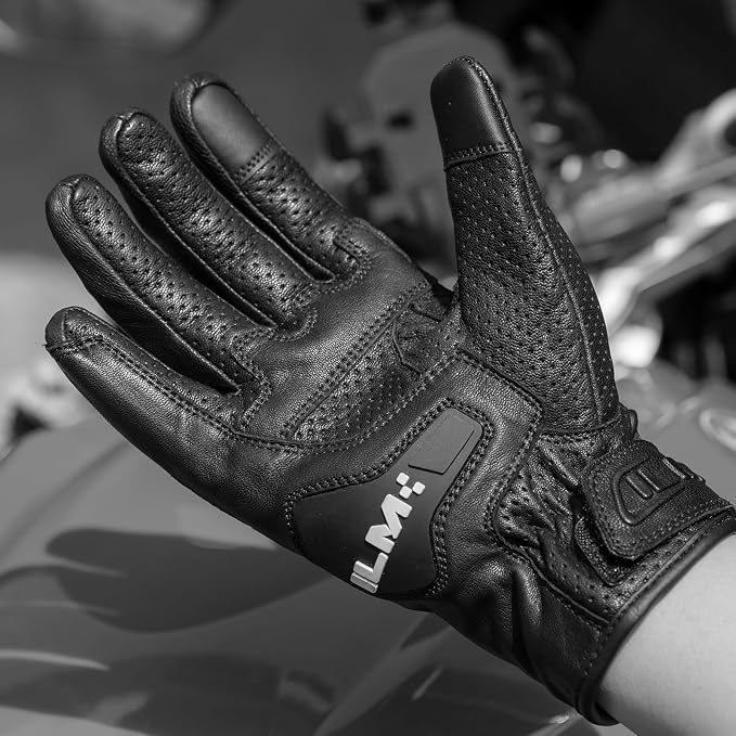 ILM Goatskin Leather Motorcycle Motorbike Powersports Racing Gloves Touchscreen - Image 8