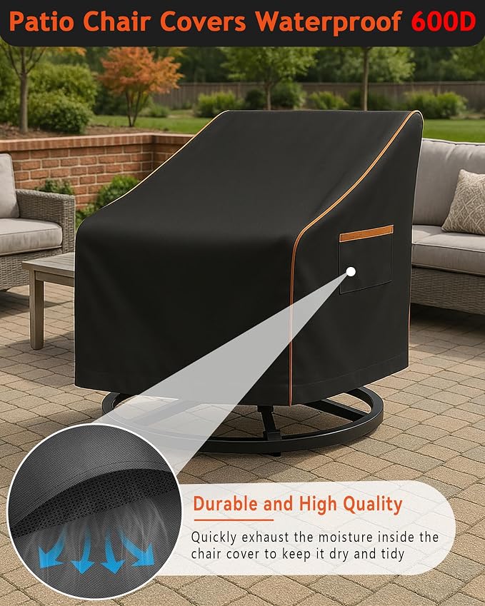 Outdoor Waterproof Patio Chair Covers, Heavy Duty Oxford Coating Weather - Image 6