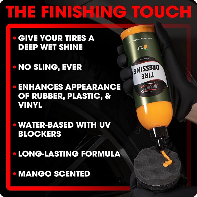 Swift Tire Dressing Combo w/Tire Applicator – Long Lasting High-Gloss Tire - Image 2