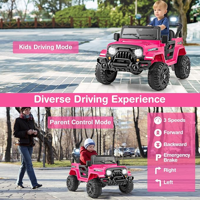 Costzon 12V Kids Ride on Truck Car, Electric Vehicle w/Remote Control, Threaded - Image 2