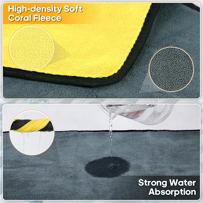 Microfiber Towels for Cars 6 Pack, Car Drying Towels for Wash, Soft and - Image 5