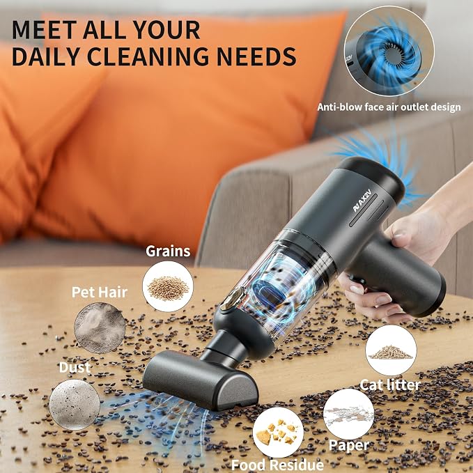 2-in-1 Car Vacuum&Air Duster, 80W/16kpa/12KRPM/30 Mins, High Powerful Dust - Image 3