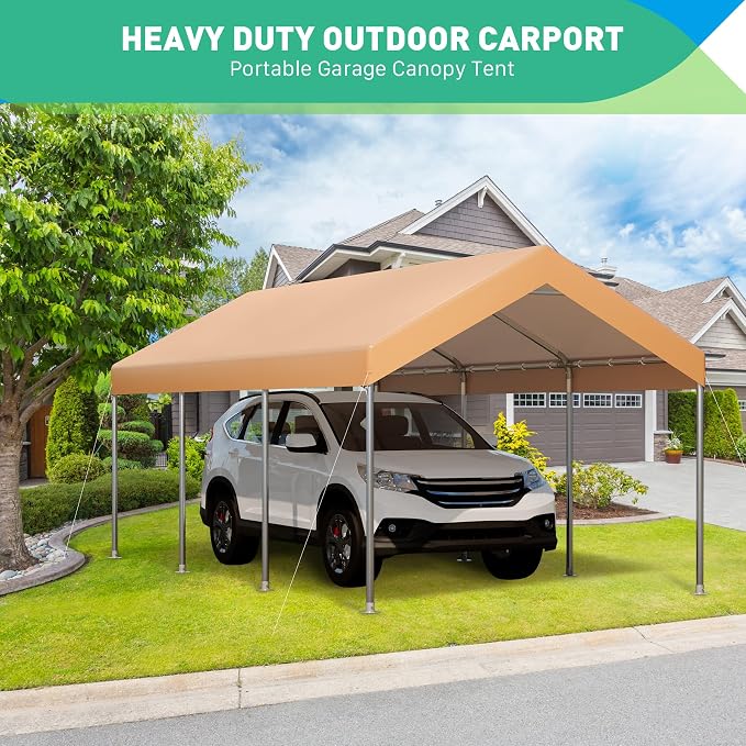 10X20 Ft Heavy Duty Carport Canopy, Portable Garage, Car Tents, Reinforced - Image 6