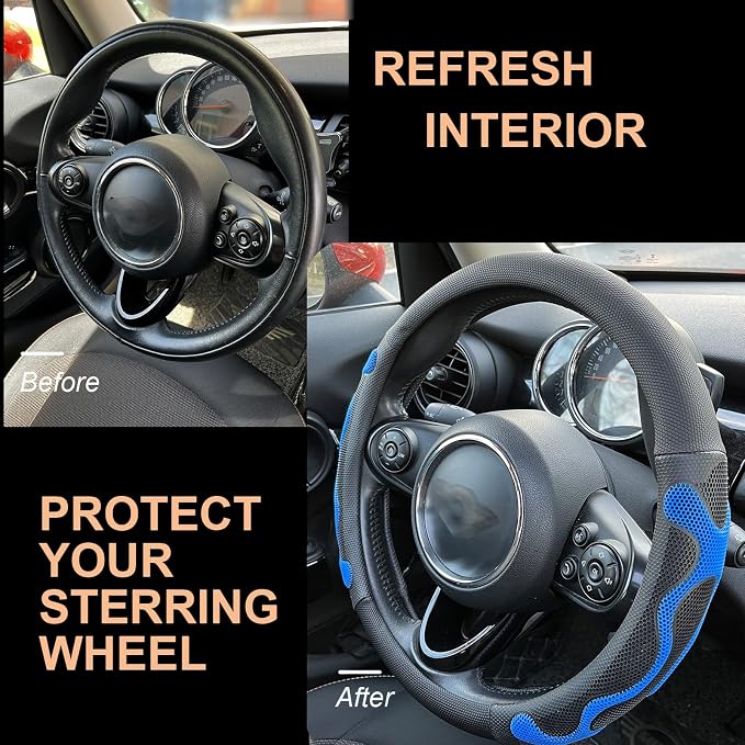 PINCTROT Comfy Grip Steering Wheel Cover, Anti-Slip Design, Universal 14.5-15 - Image 4