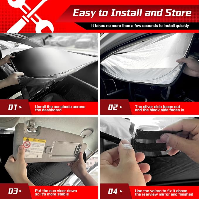 ARISMOTOR Windshield Sun Shade for Toyota Camry LE XLE Hybrid SE XSE Sedan - Image 6