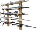 10-Place Wall-Mounted Ski Log Racks by LogKayakRack