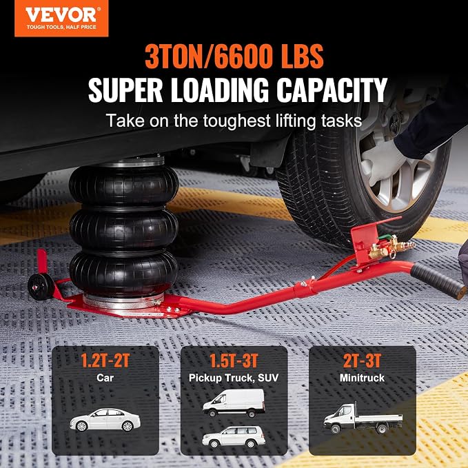 VEVOR Air Jack, 3 Ton/6600 lbs Triple Bag Air Jack, Airbag Jack - Image 3