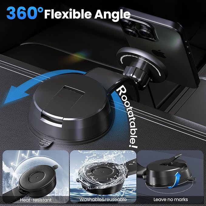 Qi2-Certified 15W Wireless Car Charger Mount - Image 4