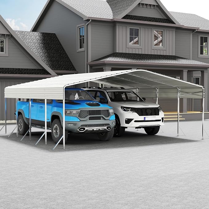 Heavy Duty Metal Carport – Sturdy Structure, All-Weather Protection, Easy by Rupzen