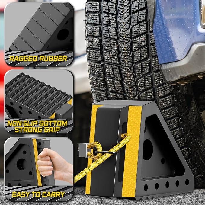 4 Pack Heavy Duty Wheel Chocks - Image 3