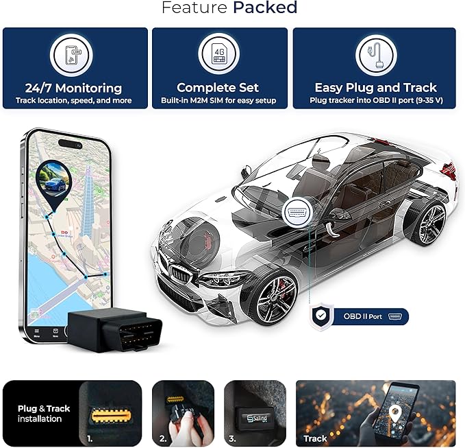 Salind GPS 4G LTE OBD 9-35V Fleet and Vehicle Tracker – Hidden Car, Trailer - Image 3