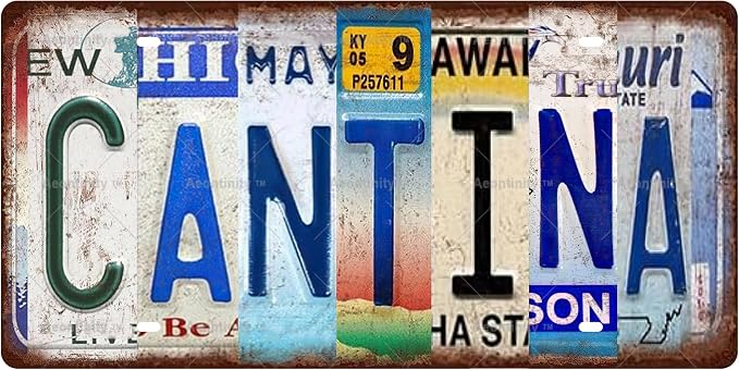 CANTINA Space Vintage Metal Tin Sign License Plate Bar Cafe Garage Cave Home by Unknown
