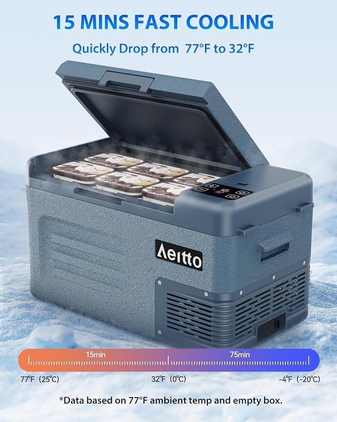 Aeitto 12 Volt Car Refrigerator 25Quart Car Fridge Freezer Electric Cooler - Image 3
