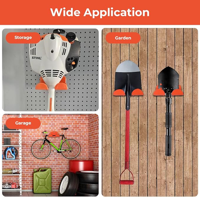 Garage Organizer Trimmer Rack, 2 Pack Heavy Duty Weed Eater Hanger Garage - Image 7