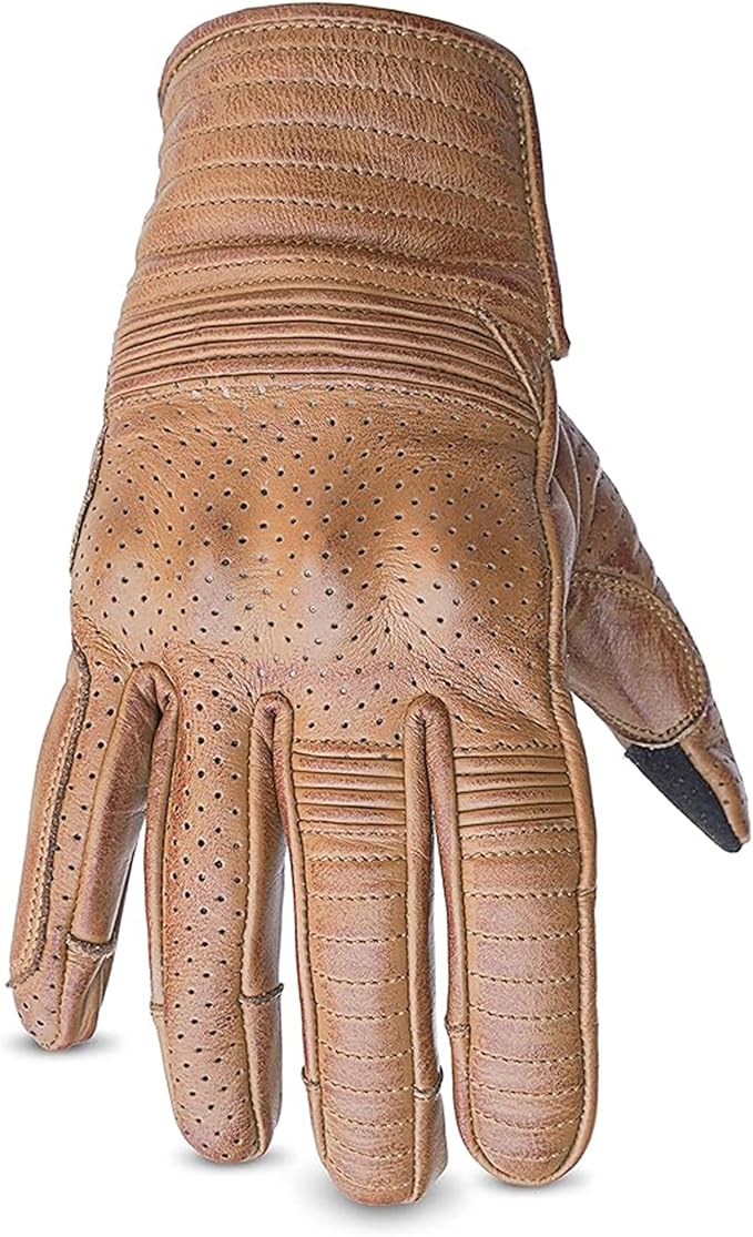 Leather Motorcycle Gloves with Adjustable Fitting Bike Riding Gloves - Image 5