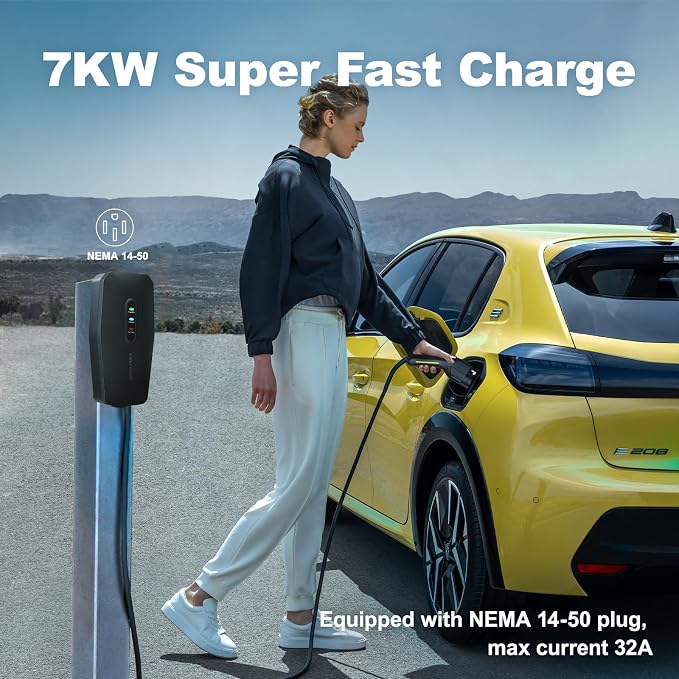 Level 2 EV Charger, 32A/7KW Electric Vehicle Portable Charger - Image 2