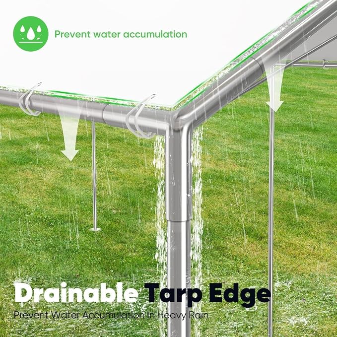 Quictent 10x20 ft Heavy Duty Car Canopy Galvanized Frame Carport Outdoor Party - Image 7