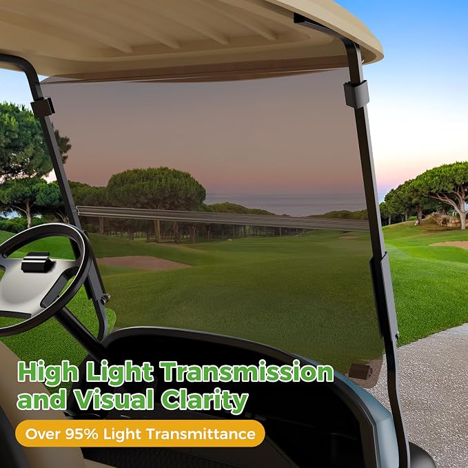 10L0L Golf Cart Windshield for Club Car Precedent 2004-Up, 2017-Up Onward - Image 4