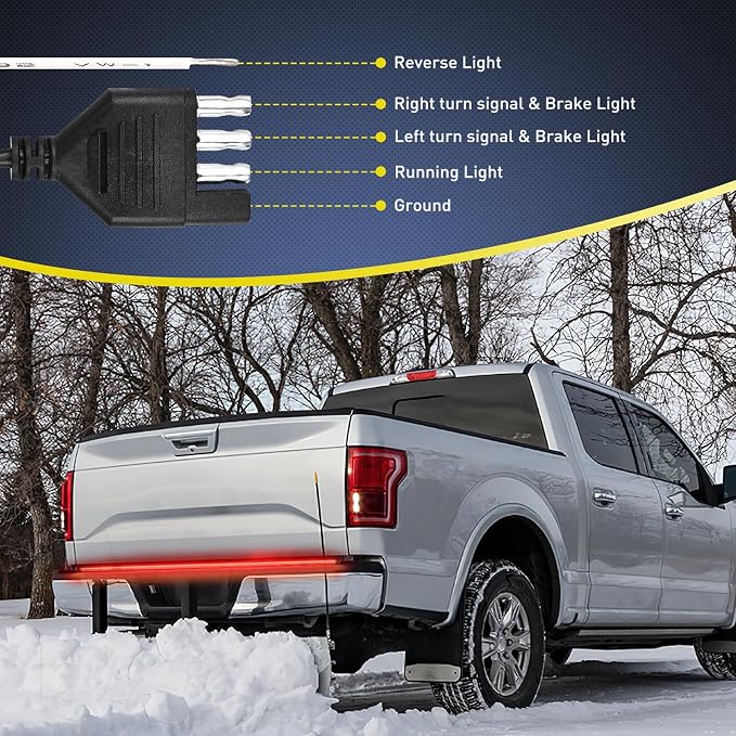 Nilight Truck Tailgate Light Strip 48" Aluminum Frame Triple Row 780 LED Bar - Image 5